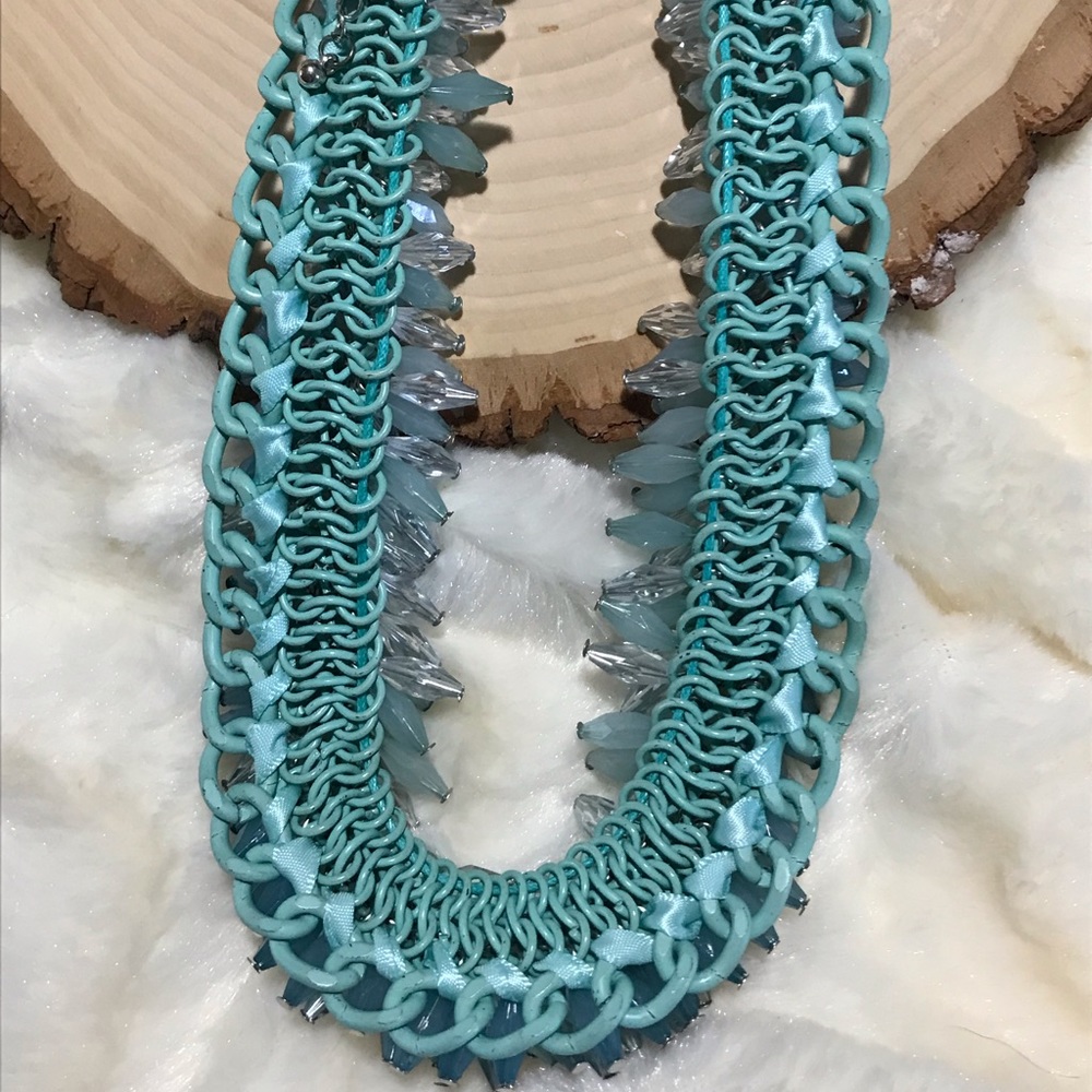 Bijou Brigitte blue bead statement necklace - Picture 4 of 5